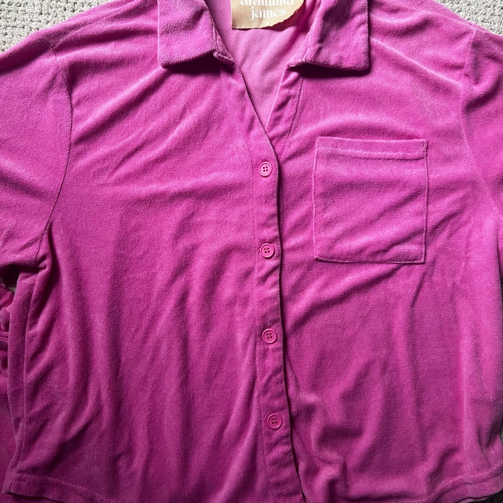 Vibrant Pink Button-Up Shirt